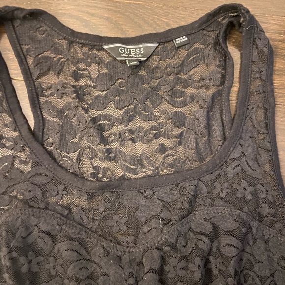 Black Lace Tank Top for Women - Picture 3 of 3
